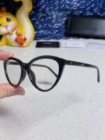 CAT EYE SUNGLASSES CH3393 IN BLACK ACETATE CLEAR LENSES - Image 14