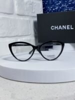 CAT EYE SUNGLASSES CH3393 IN BLACK ACETATE CLEAR LENSES - Image 15