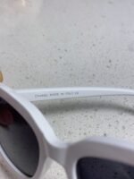 BUTTERFLY SUNGLASSES 641813 IN WHITE ACETATE BLACK METAL LOGO - Image 7