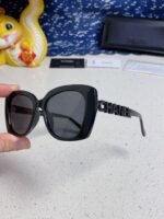 BUTTERFLY SUNGLASSES 641817 IN ACETATE BLACK METAL LOGO - Image 15