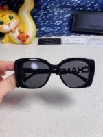 BUTTERFLY SUNGLASSES 641817 IN ACETATE BLACK METAL LOGO - Image 6
