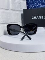 BUTTERFLY SUNGLASSES 641817 IN ACETATE BLACK METAL LOGO - Image 13