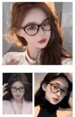 CAT EYE SUNGLASSES CH3393 IN BLACK ACETATE CLEAR LENSES - Image 19