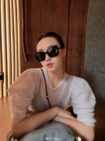 BUTTERFLY SUNGLASSES 641817 IN ACETATE BLACK METAL LOGO - Image 19