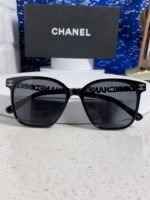 SQUARE SUNGLASSES 632032 IN BLACK ACETATE SILVER METAL - Image 5