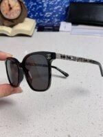 SQUARE SUNGLASSES 632032 IN BLACK ACETATE SILVER METAL - Image 3