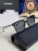SQUARE SUNGLASSES 632032 IN BLACK ACETATE SILVER METAL - Image 12