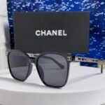 SQUARE SUNGLASSES 632032 IN BLACK ACETATE SILVER METAL - Image 11