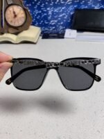 SQUARE SUNGLASSES 632032 IN BLACK ACETATE SILVER METAL - Image 4