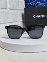 SQUARE SUNGLASSES 632032 IN BLACK ACETATE SILVER METAL - Image 10