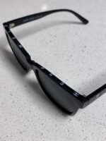 SQUARE SUNGLASSES 3392 IN BLACK ACETATE BLACK LENSES - Image 10