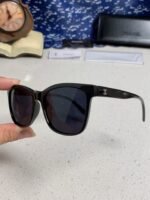 SQUARE SUNGLASSES 3392 IN BLACK ACETATE BLACK LENSES - Image 7