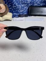 SQUARE SUNGLASSES 3392 IN BLACK ACETATE BLACK LENSES - Image 19