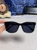 SQUARE SUNGLASSES 3392 IN BLACK ACETATE BLACK LENSES - Image 2