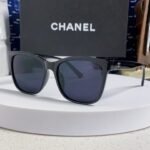 SQUARE SUNGLASSES 3392 IN BLACK ACETATE BLACK LENSES - Image 12