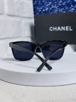 SQUARE SUNGLASSES 3392 IN BLACK ACETATE BLACK LENSES - Image 15