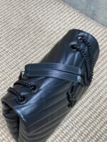 LOULOU SHOULDER BAG 32 IN BLACK QUILTED LAMBSKIN BLACK HARDWARE - Image 12