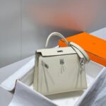 KELLY 25CM IN NATA EPSOM CALFSKIN SILVER HARDWARE - Image 2