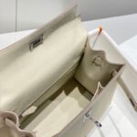 KELLY 25CM IN NATA EPSOM CALFSKIN SILVER HARDWARE - Image 17