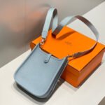 MINI NEO 18 EVELYNE BAG IN NEPAL BLUE GRAINED CALFSKIN - Image 11