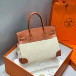 HM BIRKIN 30CM IN VEAU BARENIA SWIFT CALFSKIN ERCU TOILE CANVAS - Image 3