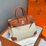 HM BIRKIN 30CM IN VEAU BARENIA SWIFT CALFSKIN ERCU TOILE CANVAS - Image 11