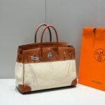 HM BIRKIN 35CM IN VEAU BARENIA SWIFT CALFSKIN ERCU TOILE CANVAS - Image 11