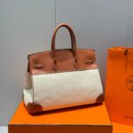 HM BIRKIN 35CM IN VEAU BARENIA SWIFT CALFSKIN ERCU TOILE CANVAS - Image 12