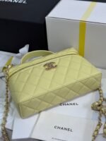 STRASS VANITY QUILTED CASE 19 IN YELLOW CALFSKIN WITH GOLD METALLIC - Image 14