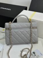 STRASS VANITY QUILTED CASE 19 IN GREY CALFSKIN WITH GOLD METALLIC - Image 16
