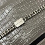KATE TASSEL 24 CROCODILE PATTERN DARK GREY CALFSKIN - Image 13
