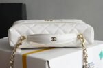 COSMETIC BAG 19 IN WHITE GRAINED CALFSKIN GOLD HARDWARE - Image 10