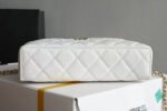 COSMETIC BAG 19 IN WHITE GRAINED CALFSKIN GOLD HARDWARE - Image 12