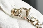 COSMETIC BAG 19 IN WHITE GRAINED CALFSKIN GOLD HARDWARE - Image 13