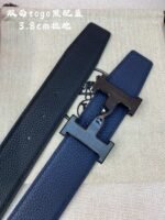 HM H BELT BUCKLE & REVERSIBLE NAVY BLUE STRAP 38MM BLACK HARDWARE - Image 10
