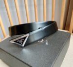 PRADA 25S BELT 33 MM IN BLACK CALFSKIN 551859 - Image 7