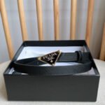 PRADA 25S BELT 15 MM IN BLACK CALFSKIN 598410 - Image 10