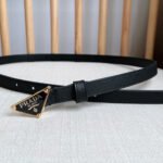 PRADA 25S BELT 15 MM IN BLACK CALFSKIN 598410 - Image 4
