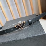 PRADA 25S BELT 15 MM IN BLACK CALFSKIN 598410 - Image 7