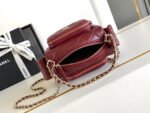 CHANEL 25S CAMERA BAG 23 IN DARK RED LAMBSKIN WITH GOLD HARDWARE - Image 5