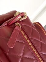 CHANEL 25S CAMERA BAG 23 IN DARK RED LAMBSKIN WITH GOLD HARDWARE - Image 17
