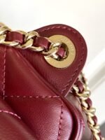 CHANEL 25S CAMERA BAG 23 IN DARK RED LAMBSKIN WITH GOLD HARDWARE - Image 4
