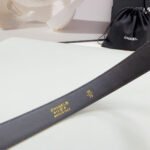 CC 30MM BELT IN BEIGE CREAM EMBROIDERED CALFSKIN METAL HARDWARE - Image 9