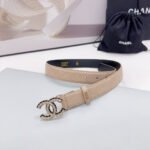 CC 30MM BELT IN BEIGE CREAM EMBROIDERED CALFSKIN METAL HARDWARE - Image 12