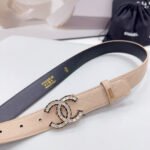 CC 30MM BELT IN BEIGE CREAM EMBROIDERED CALFSKIN METAL HARDWARE - Image 7