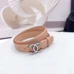 CC 30MM BELT IN DESERT SAND CALFSKIN METAL HARDWARE - Image 2