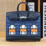 BIRKIN FAUBOURG TOUCH 20 IN NAVY MIX CLASSIC BLUE CALFSKIN WITH SILVER HARDWARE - Image 10