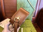 GG 20 HORSEBIT 1955 SMALL BAG IN BEIGE CANVAS AND BROWN CALFSKIN - Image 8
