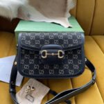 GG HORSEBIT 1955 MINI BAG 25 IN BLACK DENIM - Image 10