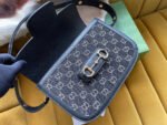 GG HORSEBIT 1955 MINI BAG 25 IN BLACK DENIM - Image 2